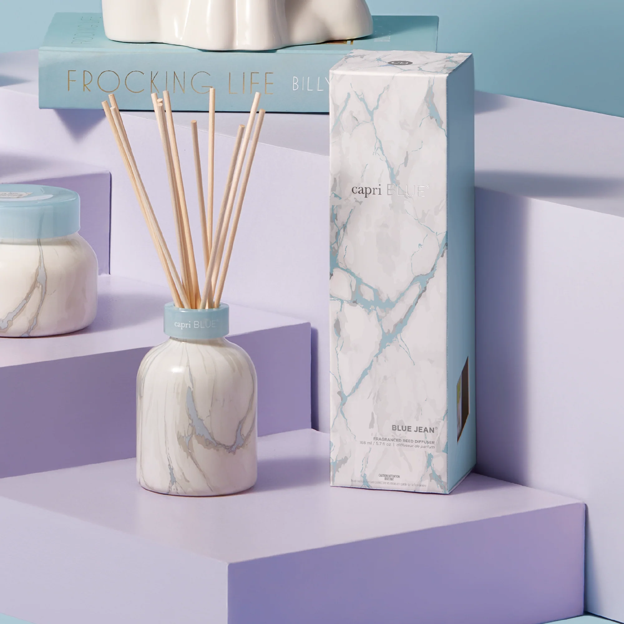 Blue Jean Modern Marble Petite Reed Diffuser - Image 3