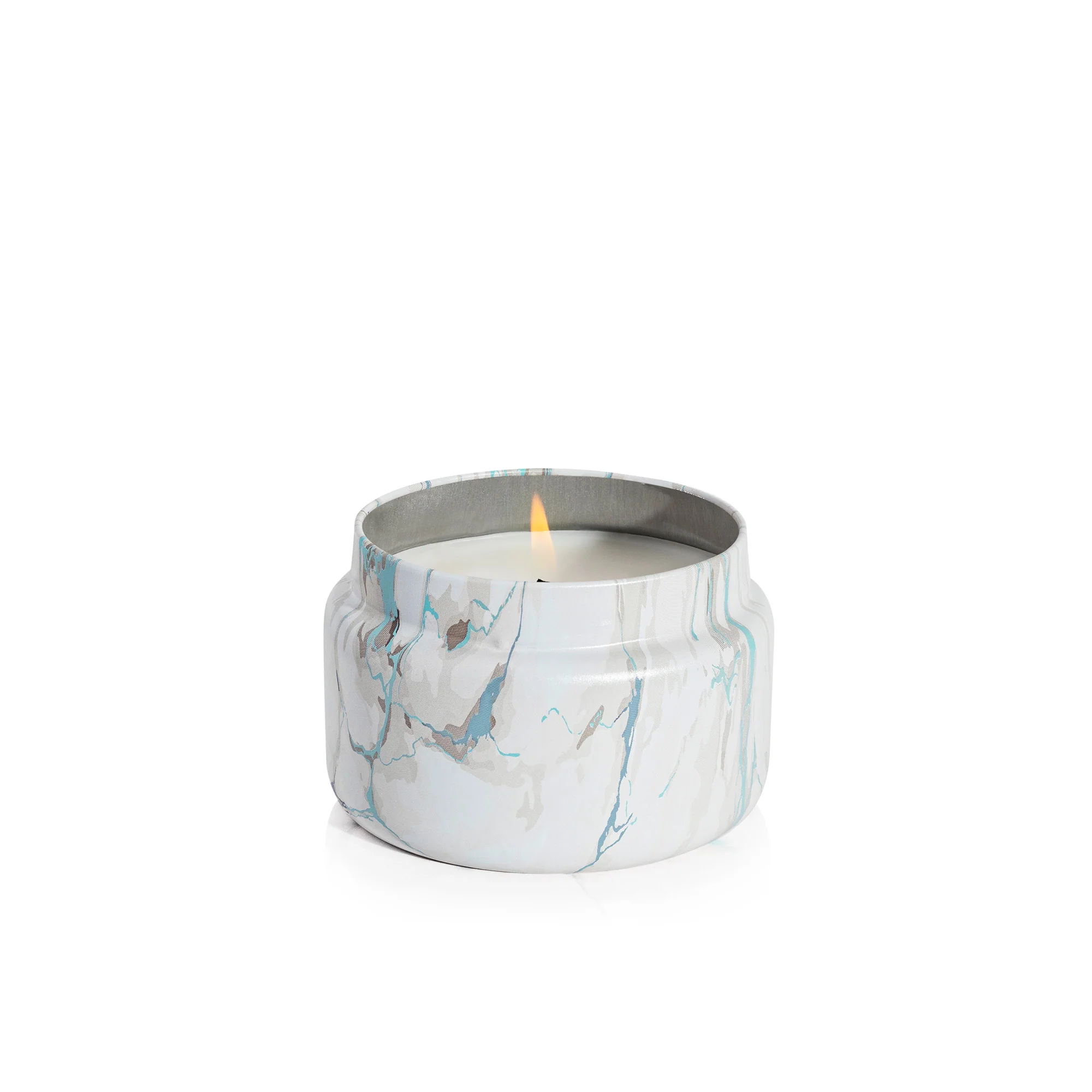 Blue Jean Modern Marble Printed Travel Tin Candle - Image 3