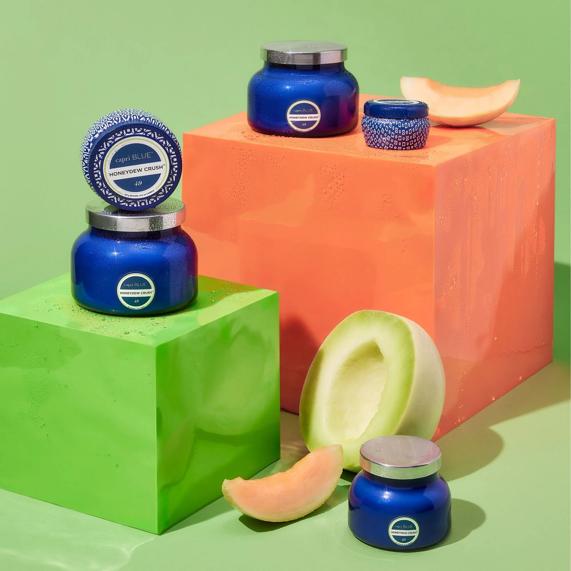 Honeydew Crush Blue Mini Tin Candle - Image 4