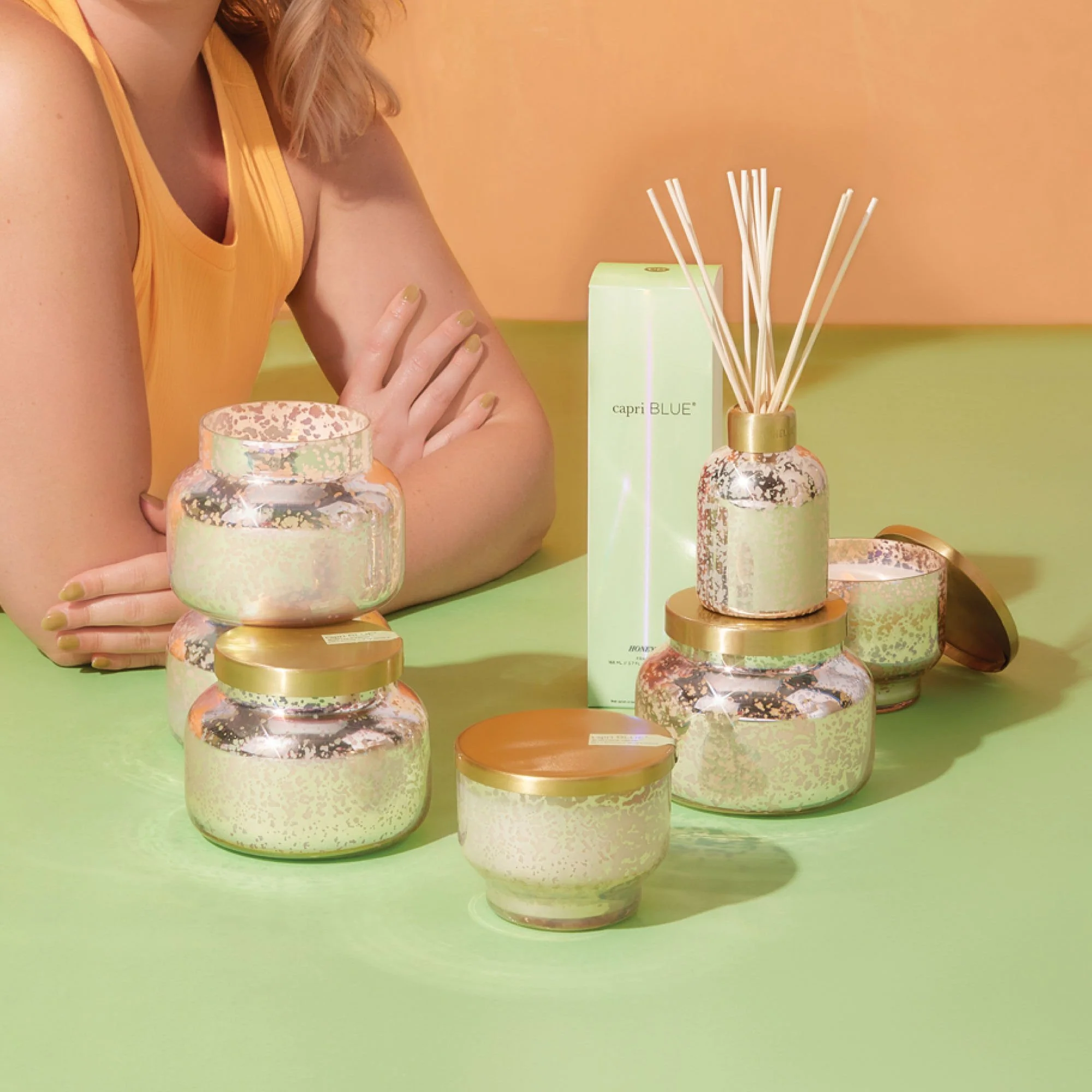 Honeydew Crush Mercury Iridescent Petite Reed Diffuser - Image 3