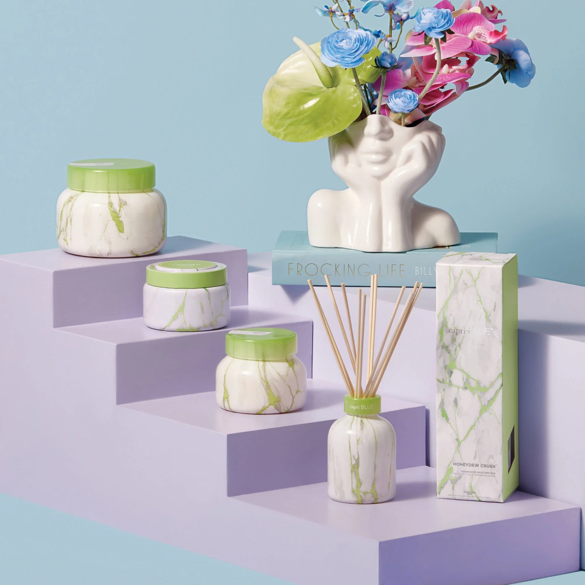Honeydew Crush Modern Marble Petite Reed Diffuser - Image 4