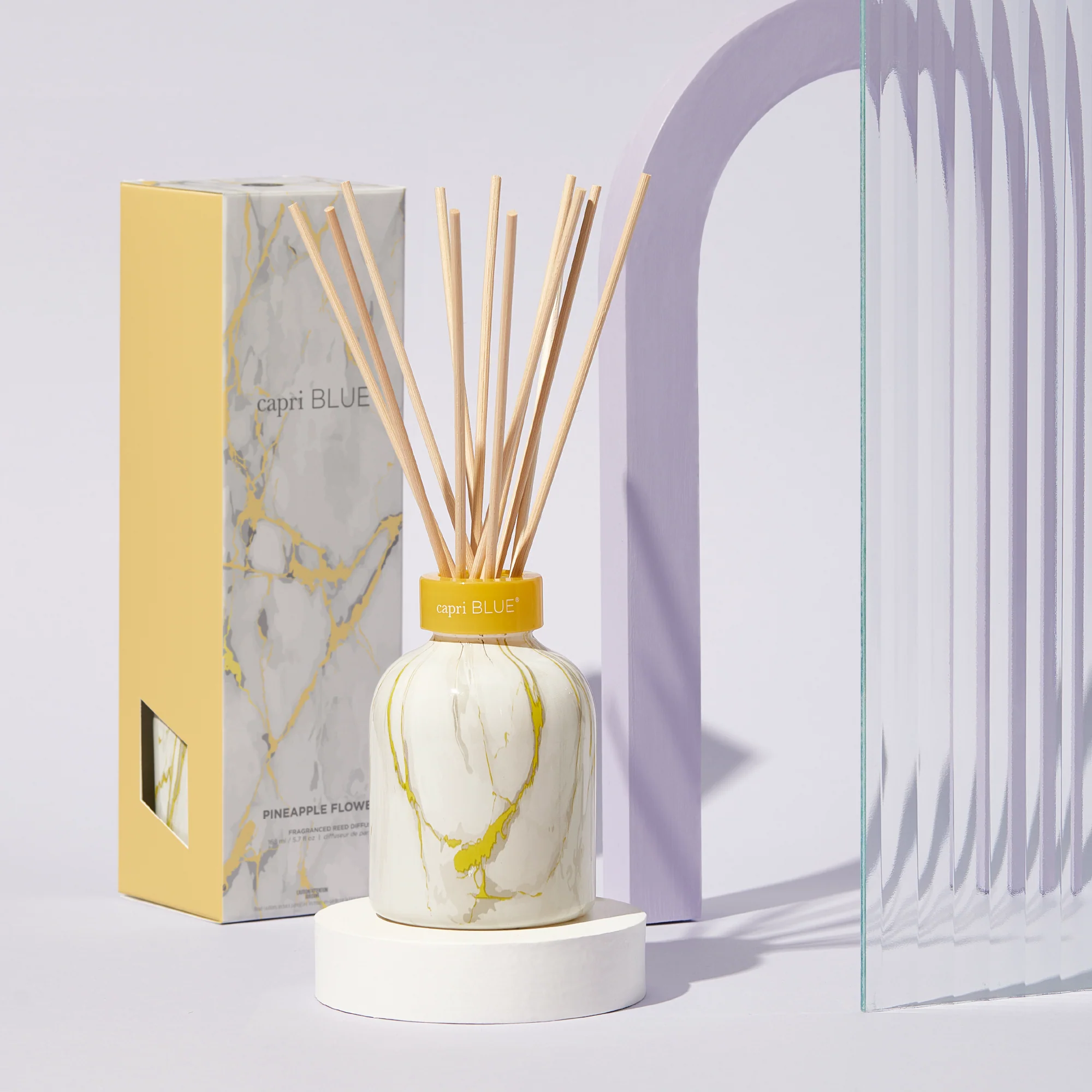 Pineapple Flower Modern Marble Petite Reed Diffuser - Image 3