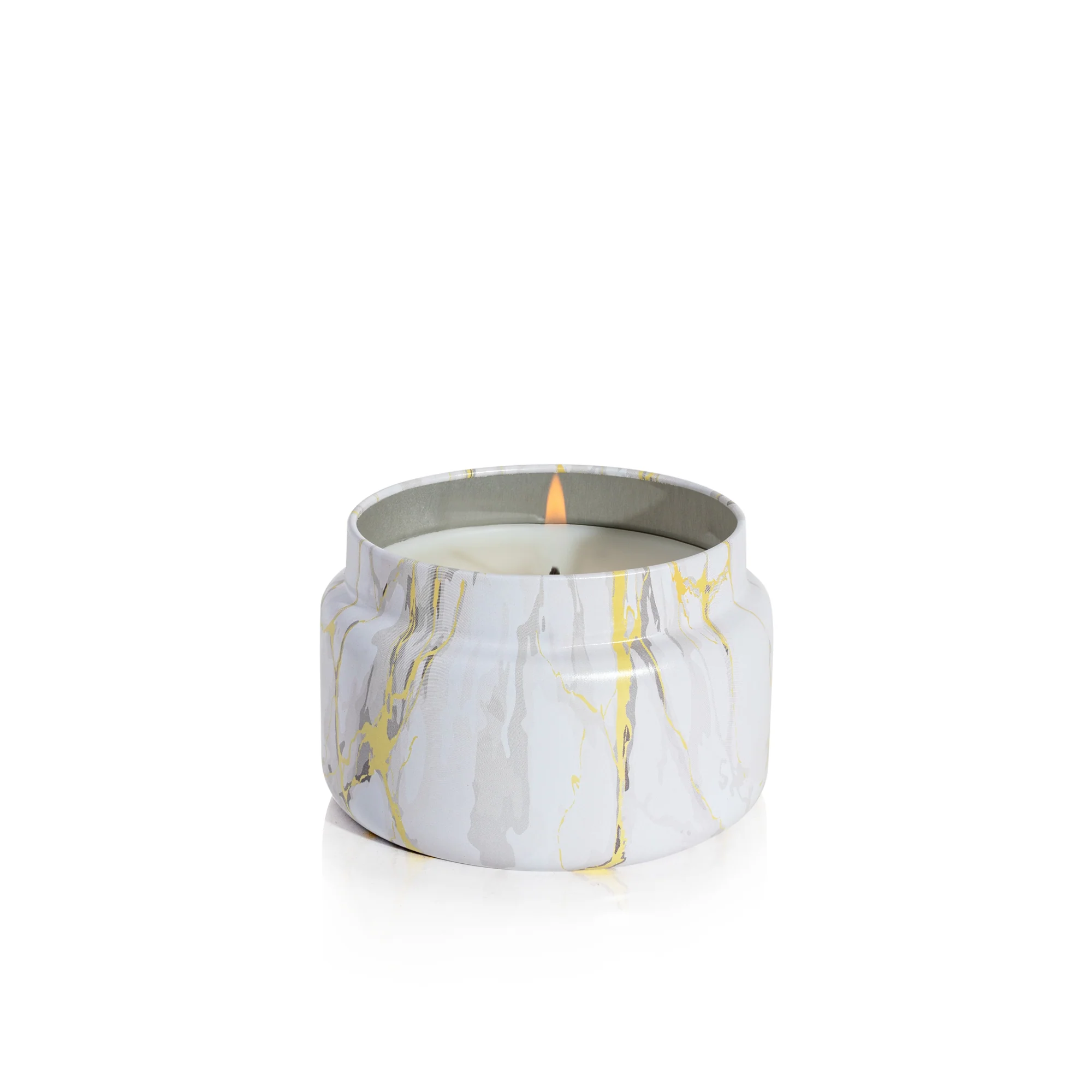 Pineapple Flower Modern Marble Printed Travel Tin Candle - Image 3