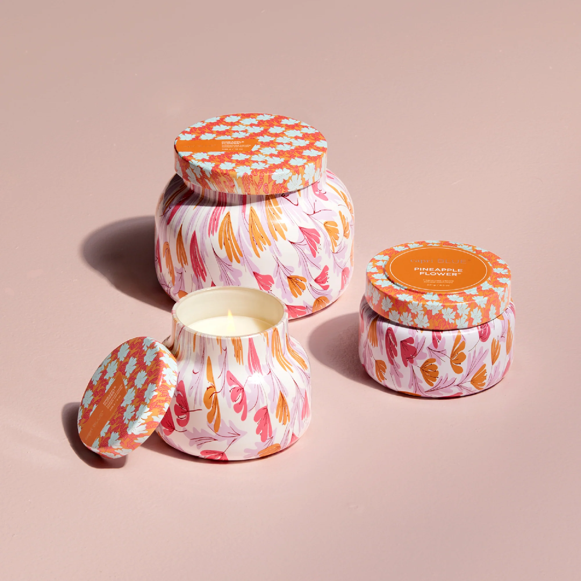 Pineapple Flower Pattern Play Printed Travel Tin Candle - Image 3