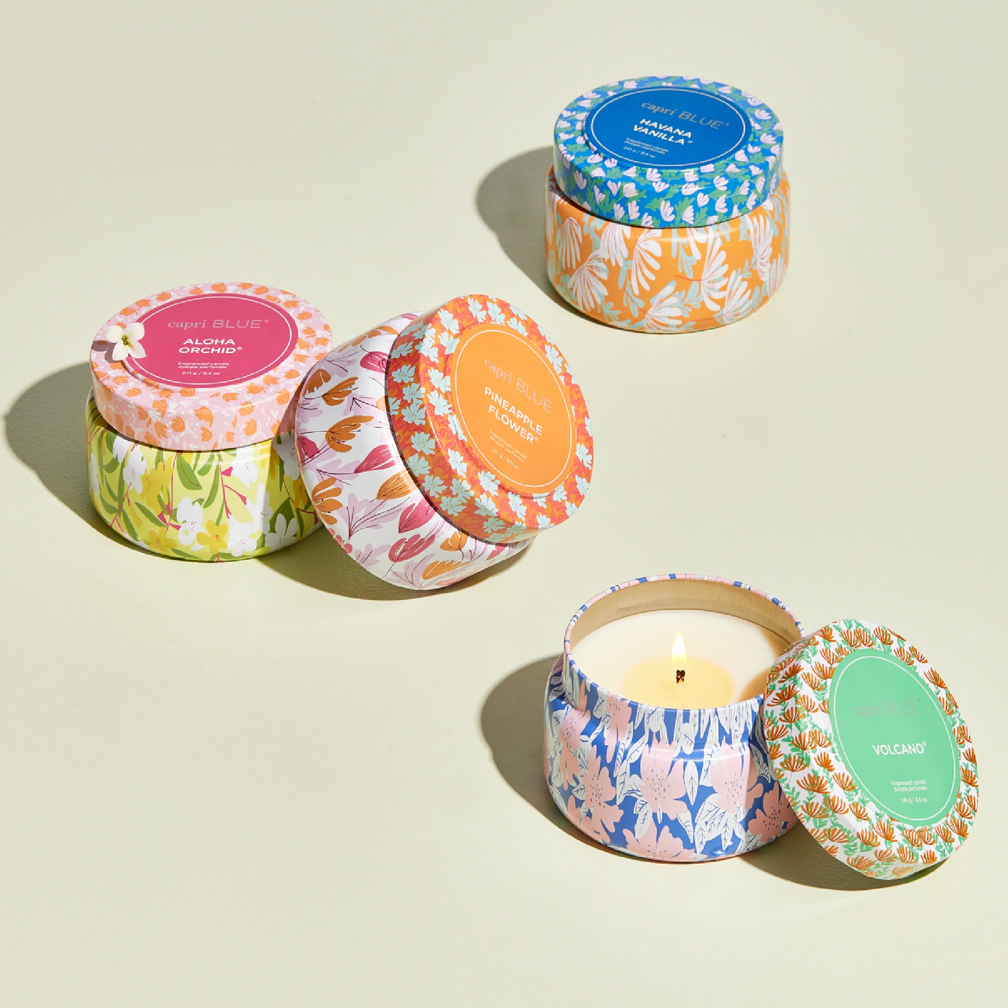 Pineapple Flower Pattern Play Printed Travel Tin Candle - Image 4