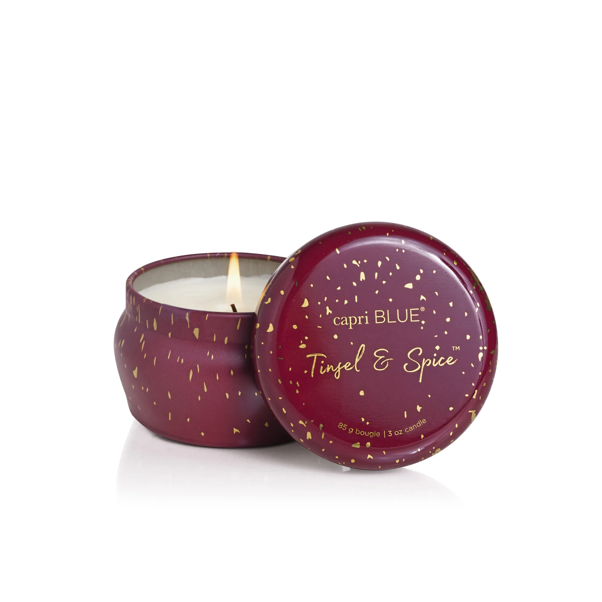 Tinsel & Spice Glimmer Mini Tin Candle - Image 3